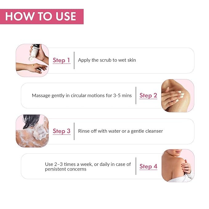 Anveya Smoothening Bumps Exfoliating Body Scrub For Bumpy & Dry Skin, Strawberry Legs, Keratosis Pilaris & Ingrown Hair | Glycolic Acid, Lactic Acid & Spirulina | For Men & Women | 100ml-VivaGrace Women