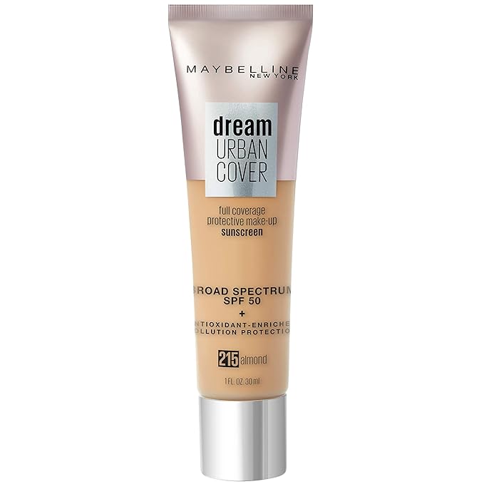 Maybelline Dream Urban Cover Flawless Coverage Foundation Makeup, SPF 50, Almond-VivaGrace Women