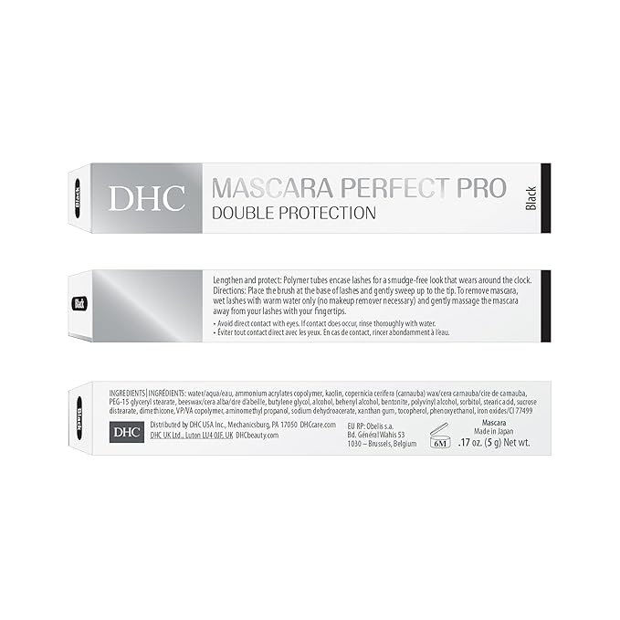 DHC Mascara Perfect Pro Double Protection, Black, .17 oz (5g) Net wt.