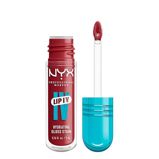 NYX PROFESSIONAL MAKEUP Lip IV Hydrating Glossy Lip Stain with 12HR Hydration - Bubblegum Burst (Pink)-VivaGrace Women