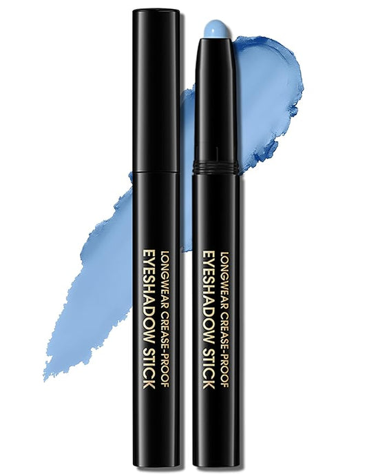 Erinde Waterproof Eyeshadow Stick, Cream Eye Shadow Stick, Long-Lasting, Crease-Proof, Cream to Powder Buildable & Blendable Eye Shadow Pencils Crayon, Vegan & Cruelty-Free, 10 Cornflower-VivaGrace Women