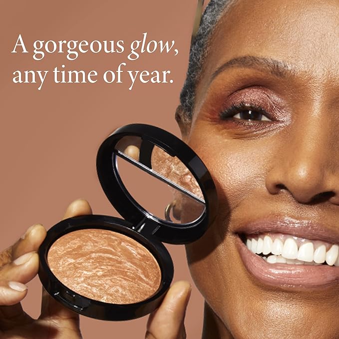 LAURA GELLER NEW YORK Ready-n-Radiant Kit (3 PC) - Baked Bronze-n-Brighten, Fair + Spackle Super-Size Skin Perfecting Primer, Champagne Glow + Retractable Angled Kabuki Brush-VivaGrace Women