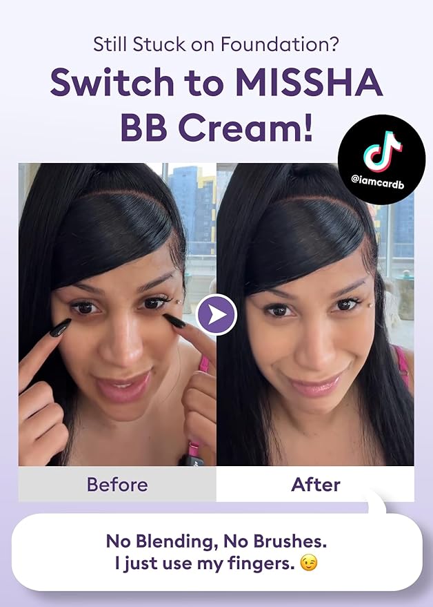MISSHA M PERFECT COVER SERUM BB CREAM No.45 Deep Mocha- Deep with Cool Undertone, BB Cream by Cardi B Pick, Skin Tint, Tinted Moisturizer, Skin Care Foundation Makeup, Korean Makeup, 1.18 Fl oz-VivaGrace Women