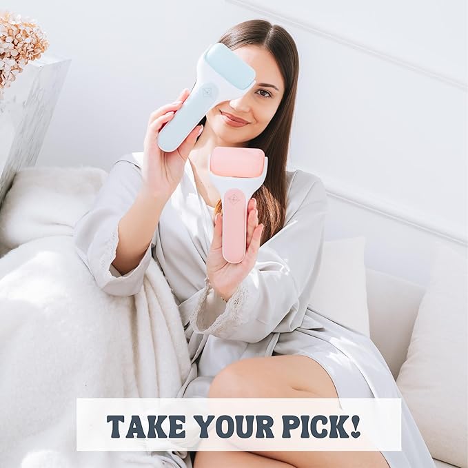 Ice Roller for Face Premium Facial Ice Roller with Carry Case and 2X Rollers for Long Lasting Cold - Eye Roller for Puffy Eyes & Cold Massage for Migraines (Pink (with case))-VivaGrace Women