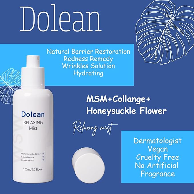 Relaxing Mist Facial Spray With Msm And Collagen, Face Mist Hydrating And Redness Remedy,No Artificial Fragrance, Body/Skin Care, 4 Fl Oz-VivaGrace Women