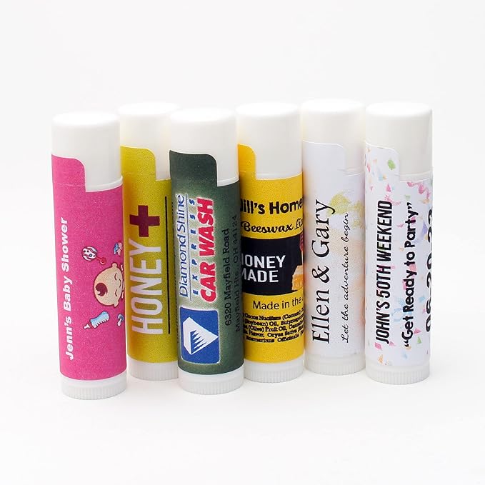 Natural Lip Balm Bulk, Unlabeled Filled, 50 Pack, Peppermint | Customizable Labels For Party Favors, Gift Baskets, or Business Branding. For Men, Women, and Children.-VivaGrace Women