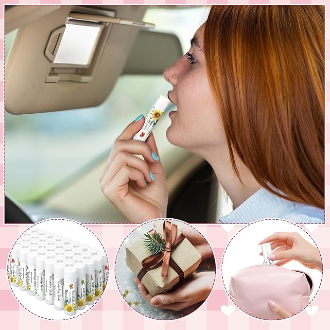 50 Pcs Bible Verse Lip Balm Bulk Christian Gift for Women Faith Religious Moisturizing Lip Care Product with Inspirational Scripture Happy Moment Praise God for Friend Teacher Worker Employee-VivaGrace Women