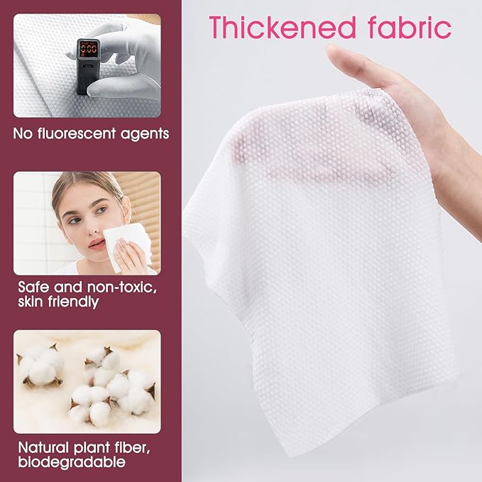 Classycoo Compressed Towel 50 Pack Mini Tablets Disposable Portable Face Towel Cotton Coin Tissue for Travel, Camping, Hiking, Sport, Beauty Salon, Home Hand Wipes, Outdoor Activities(Pink, Thick)