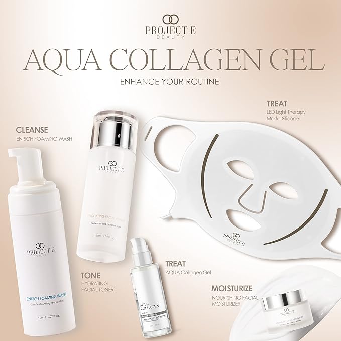 Project E Beauty Aqua Collagen Gel 24-Hour Hydration | Anti-Aging Brightening Treatment | Hydrating & Moisturizing Facial Skincare | Anti-Wrinkle Body Lotion | For Dry or Rough Skin | 50ml-VivaGrace Women