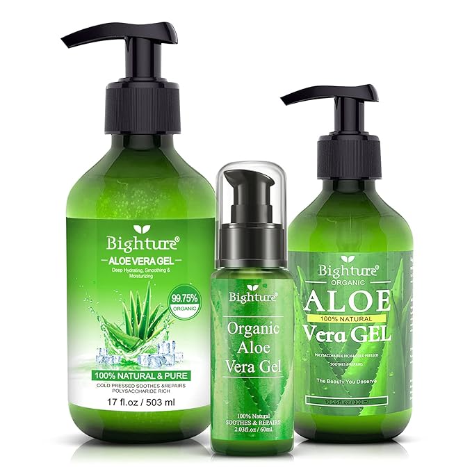 Organic Aloe Vera Gel, Aloe Vera Gel Extracted from Freshly Cut Pure Aloe Leaves, Skin Care for Deeply & Rapidly Soothing, Firming, After Shave, Sunburn Relieve, etc (Travel Pack)-VivaGrace Women