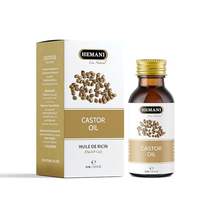 Hemani Castor Oil Ricinus communis - 30mL | Natural Skin & Hair Care, Pure Cold-Pressed Oil for Radiant Glow, Anti-Aging, Hydration & Wellness.-VivaGrace Women