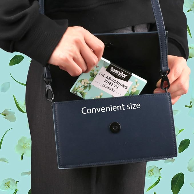 Teenitor Oil Absorbing Sheets for Face, 1000 Sheets Jasmine Oil Blotting Paper for Oily Skin, Natural Oil Control Film Oil Blotting Sheets for Face Men Women, Face Oil Sheets-VivaGrace Women