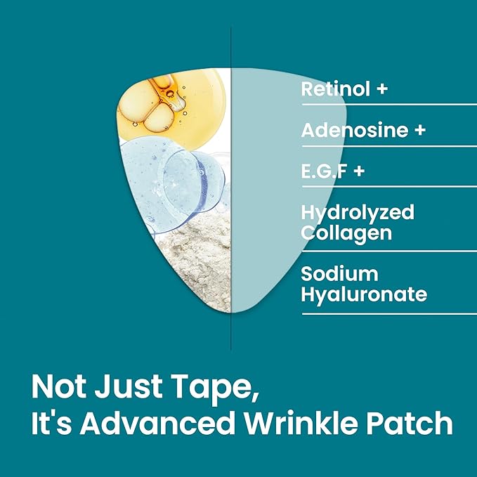 Advanced Wrinkle Patches 60ct Smile Line, Frown Line Wrinkle Patches for Facial Korean Skin Care Face Wrinkle Tape Invisible Overnight with Retinol & Collagen (Small (Face))-VivaGrace Women