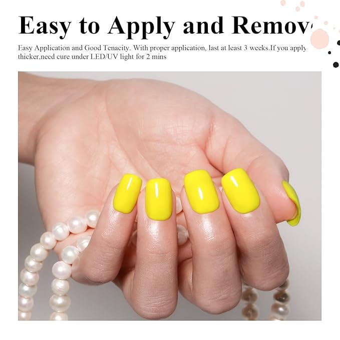 Imtiti Lemon Yellow Gel Nail Polish, 15ml Neon Yellow Color Gel Polish Soak Off LED Nail Polish Gel Nail Art Design Manicure Salon DIY at Home 1Pcs