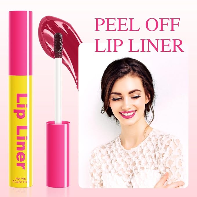 Lip Stain - Lip Stain Peel Off Long-Lasting with Matte Finish Waterproof & Transfer-Proof, Lip Liner Moisturizing & Nourishing Non-Stick Cup Highly Pigmented Color Lip Tint (02 Pink)-VivaGrace Women