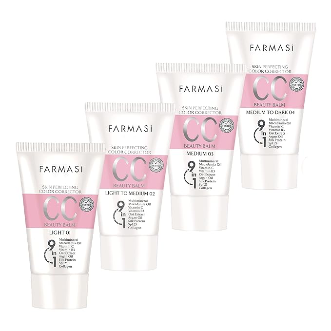 FARMASi CC Color Control Cream, Natural and Flawless Finish, Enriched Formula with Multimineral & Spf 25+, All-Day Hold, All Skin Types, 1.7 fl. oz, Light-VivaGrace Women