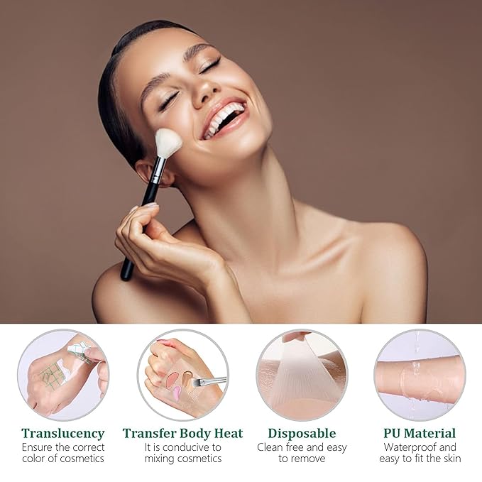 500 Pieces Makeup Hand Palette,Disposable Adhesive Makeup Mixing Tray,Waterproof Makeup Tape,For Mix Foundation And Keep Hands Clean When Applying Makeup-VivaGrace Women
