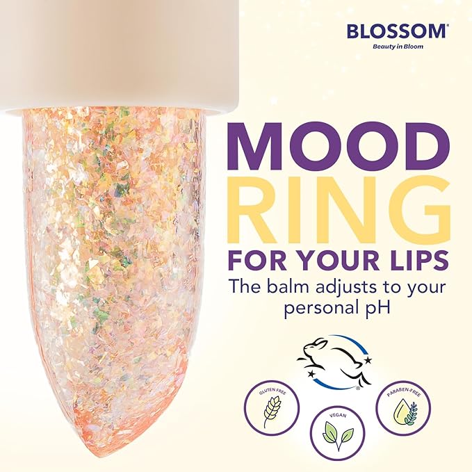 Blossom pH Adjusting Shimmering Lip Balm Moisturizing Glitter Sparkle Lip Balm, 0.12oz./3.5g, Coral-VivaGrace Women