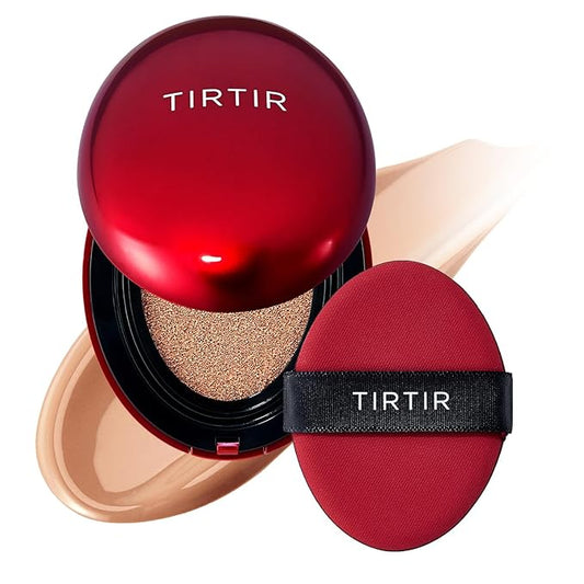 TIRTIR Mask Fit Red Cushion Foundation | Full coverage, Weightless, Skin fit, Satin Glow Finish, Korean Makeup BB Foundation, beauty, Tattoo cover up, Buildable (#33C Hazel, 0.63 Fl Oz)-VivaGrace Women