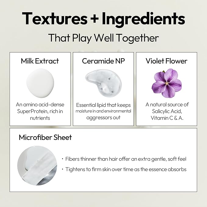 LAPCOS Milk Sheet Mask, Moisturizing Daily Face Mask to Replenish and Restore Dry Skin, Korean Beauty Favorite, 5-Pack-VivaGrace Women