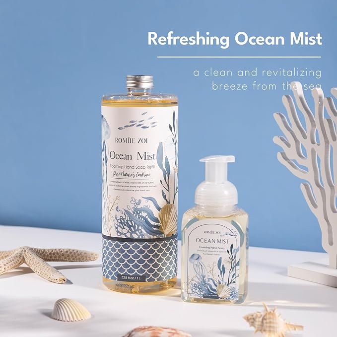 Fragrance Ocean Charm Foaming Soap Refill Gift Set, 3-Pack, Gentle & Moisturizing, Great Gift for Mom