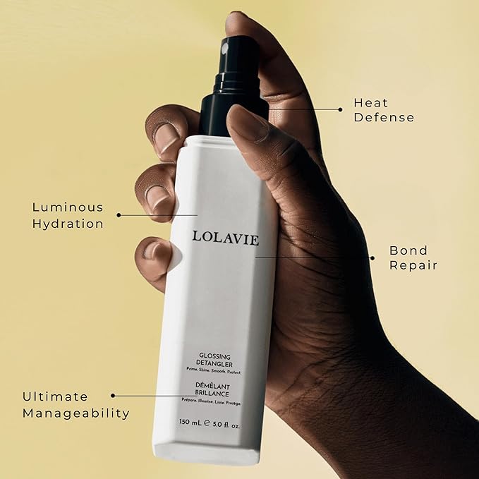 LolaVie Glossing Detangler - 5 oz - Delivers 15x Softer, Smoother Hair & 99% Reduction in Flyaways - 450-Degree Heat Protectant - Color Safe - All Hair Types-VivaGrace Women