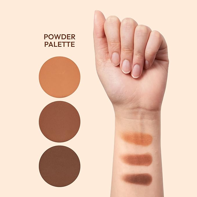Ruby Kisses Contour Palette 3-in-1 Contour, Conceal, Highlight All-In-One Mini Palette, Long-Lasting, Easy to Blend Powder Contour Palette for All Skin Type-VivaGrace Women