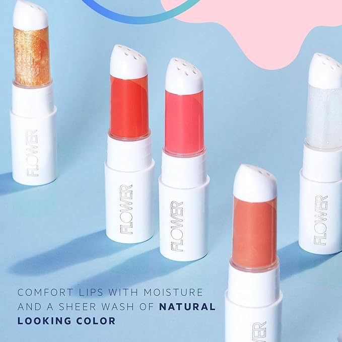 FLOWER BEAUTY By Drew Barrymore Petal Pout Lip Mask - Hydrating + Moisturizes Lips - Mango + Cocoa Butter - Lip Tint - Natural Color + Semi-Glossy Finish (Pucker)-VivaGrace Women
