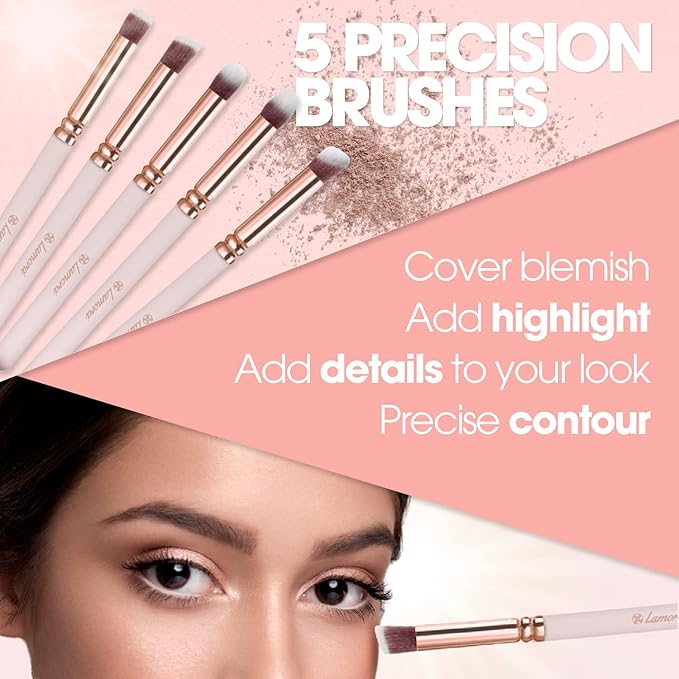 Kabuki Makeup Brush Set - Foundation Powder Blush Concealer Contour Brushes - Perfect for Liquid, Cream or Mineral Products - 10 Pc Collection with Premium Synthetic Bristles for Eye and Face Cosmetic-VivaGrace Women