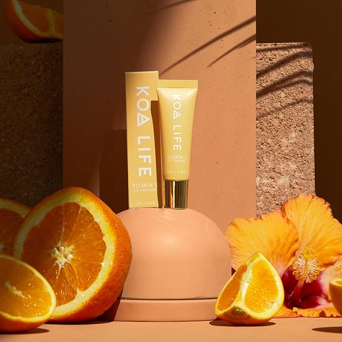 Koa Life Vitamin C Lip Treatment - Nourishing Lip Balm, Anti-Aging, Repairs & Protects From Sun Damage, Glossy, All Natural Ingredients - Citrus 10 G-VivaGrace Women
