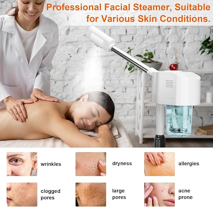 JOSTZHXIN Professional Facial Steamer, Esthetician Face Steamer Hot Mist, Facial Steamer for Home Beauty Salon Spa-VivaGrace Women