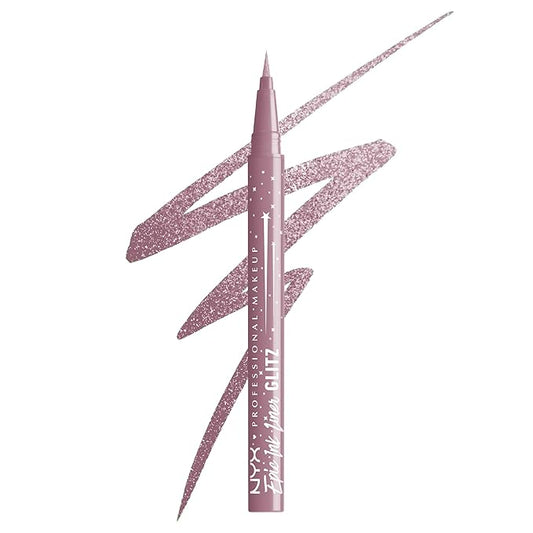 NYX PROFESSIONAL MAKEUP Epic Ink Glitz Liner, Waterproof Metallic Liquid Eyeliner with Vegan Formula - Shimmer Stitch (Shimmer Mauve Purple)-VivaGrace Women