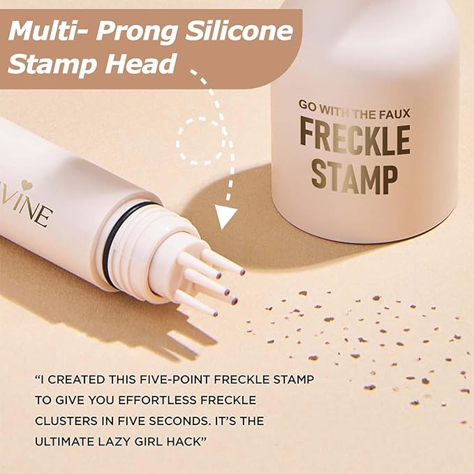 Freckle Stamp Pen, Fake Freckle Stamp Makeup Tool, Faux Freckle Stamp with Quick Dry 5-Point Multi-Prong Soft Tip, Waterproof & Long Lasting Lifelike Sunkissed Face Freckle Makeup (1# Light)-VivaGrace Women