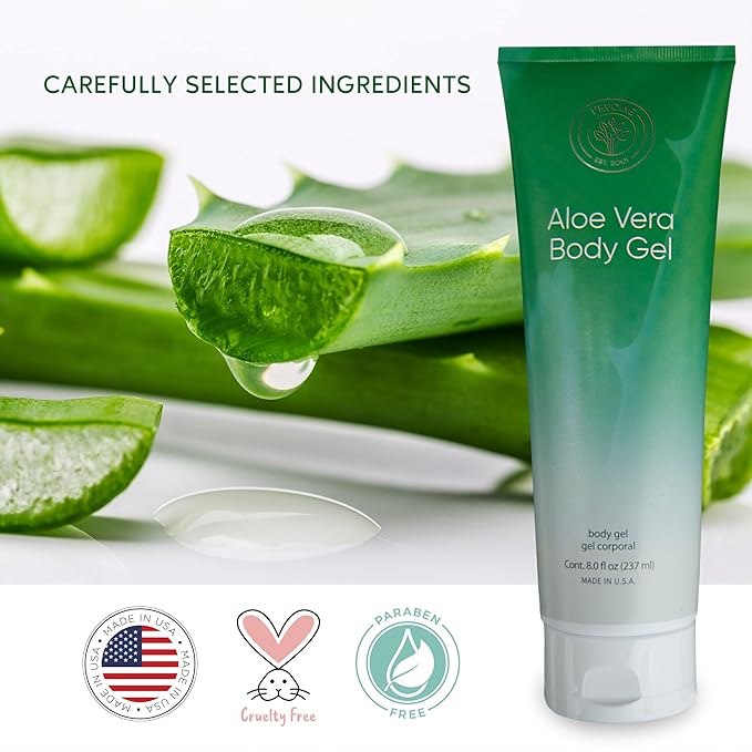 L’EUDINE Aloe Vera Gel - 8Fl Oz - Natural Aloe Gel for Skin Care - Premium Aloe for Sunburn Relief, Burns, and After Sun Care - Aloe Gel for Face, Body - Aloe Vera for Scar Treatment-VivaGrace Women