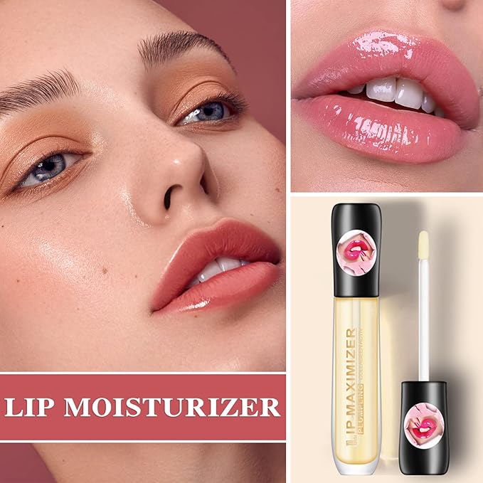 Lip Plumper Lip Gloss,Lip Maximizer Balm Plumper Lip Plumping Serum,Heathly Lip Moisturizer Enhancer Hydrated Lips,Reduces Improves Dry Lip Lines Lip Plumping Gloss Lip Extreme Volume-VivaGrace Women
