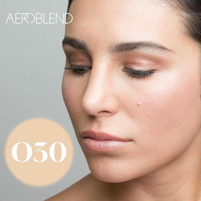 AEROBLEND Airbrush Foundation Makeup (O30) Professional, Water-Based, Buildable, Long-wearing, For all skin types, 1 oz-VivaGrace Women