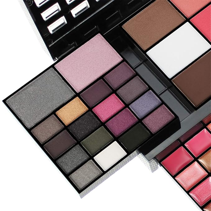 All-in-One Makeup Gift Set Carry All Makeup Kit for Women Full Kit With Makeup Bag Lipgloss Lipstick Concealer Blush Foundation Face Powder Eyeshadow Palette Cosmetic Palette #2-VivaGrace Women