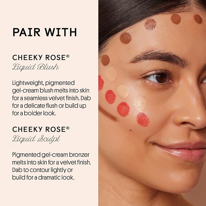 Winky Lux Cheeky Rose Liquid Highlighter, Gel Cream Blush Wand, Blendable & Buildable Pigment, Long Lasting Weightless, Nova-VivaGrace Women