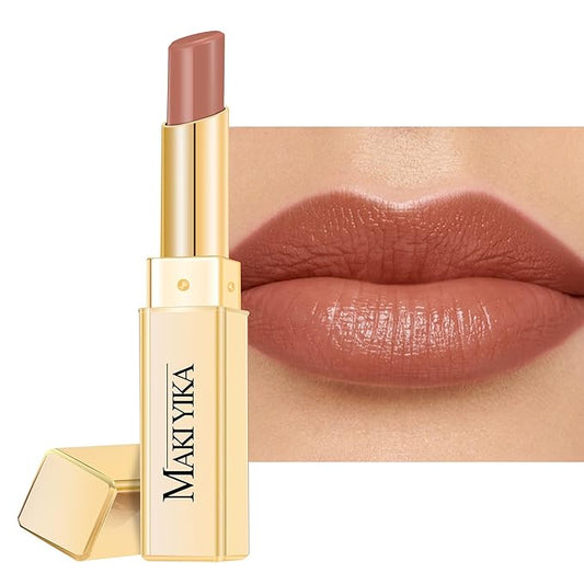MAKI YIKA Moisture Nude Lipstick for Women Hydrate Lip Balm for Dry Cracked Lips Weightless Glossy Lip Color Juicy Finish,MA055 Mica Nude-VivaGrace Women