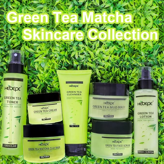 Green Tea Matcha Facial Detox Clay Mask with Mineral Oil, Wash Off Until Dry, Deep Cleaning, Hydrating, Detoxing, Healing, and Relaxing, Pore, and Blackhead Mask-VivaGrace Women