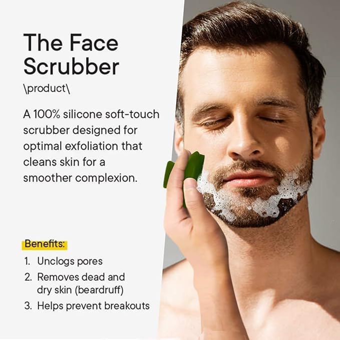 VWMYQ Silicone Face Scrubber for Men Facial Cleansing Brush Silicone Face Wash Brush Manual Waterproof Cleansing Skin Care Face Brushes for Cleansing and Exfoliating (Green)-VivaGrace Women