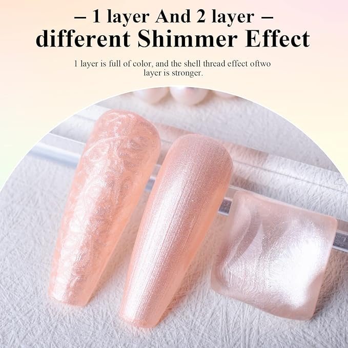 Imtiti Nude Pink Gel Nail Polish, Pearl Nude Color Gel Polish, Shimmer Bright Pink Pearl Gel Poilsh, 0.5 fl oz 1Pcs