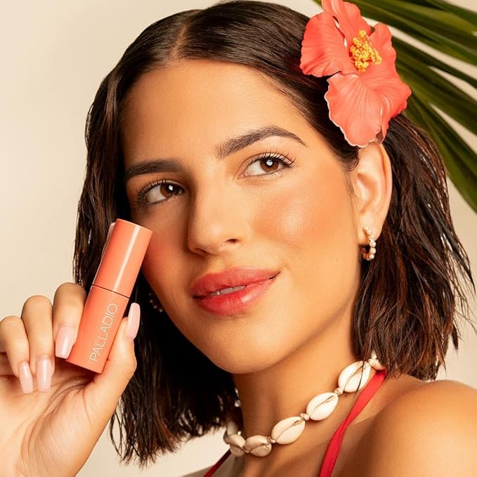Palladio Jelly Tint, Liquid Stain for Cheeks & Lips, Vivid Color Lip Stain, Lightweight Non-Sticky and Transfer-proof, Natural Finish Makeup, Nude Berry-VivaGrace Women