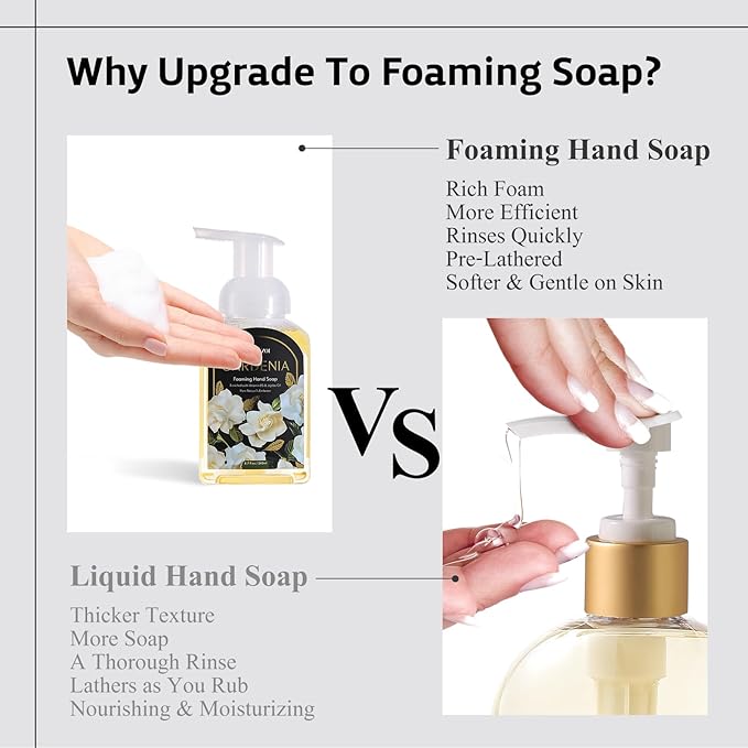 Gardenia Foaming Hand Soap Refill Gift Set, Non-Toxic & Biodegradable, Sensitive Skin Friendly