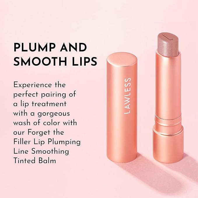 Lawless Forget the Filler Lip Plumping Line Smoothing Tinted Balm - Sweetie - Premium Tinted Lip Balm with Natural Ingredients to Plump and Smooth Lips for a Firmer, Fuller Look - 0.09 oz-VivaGrace Women