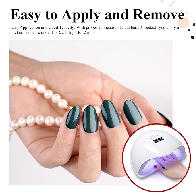 Imtiti Gel Nail Polish, Emma Emerald Green Gel Polish Soak Off Nail Art Manicure Salon DIY Nail Lamp Gel Nail Design Decoration at Home Gift for Women, 0.5 Fluid Ounces