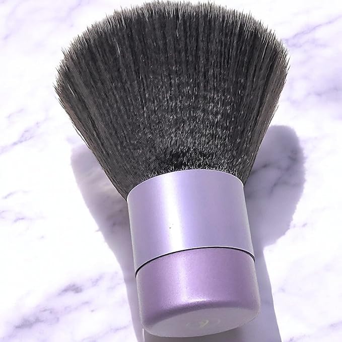 Luxurious and Large Ultra Soft Fluffy Powder Brush, Multipurpose Face, Body, Barber and Beauty Tool, with wooden base Soft Kabuki Brush by BevyGold (Violet)-VivaGrace Women