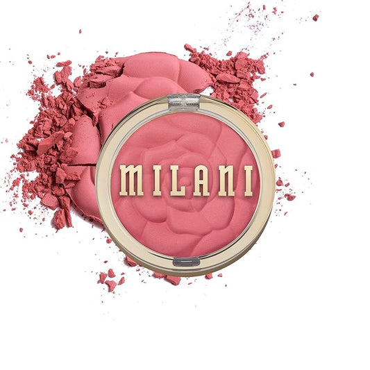 Milani Rose Blush, Powder Blush for Cheeks, Cruelty Free Makeup - Shape, Contour & Highlight Face for a Natural Matte Finish -Wild Rose-VivaGrace Women