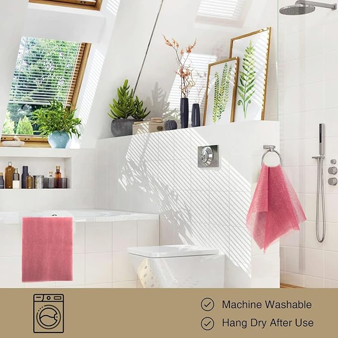 UJFQBH African Net Sponge African Net Long Net Bath Sponge Exfoliating Shower Body Scrubber Back Scrubber Skin Smoother,Great for Daily Use (Pink)-VivaGrace Women