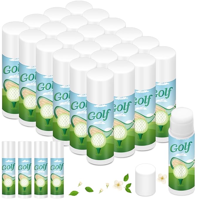 Demissle 24 Pcs Sports Team Gifts Sports Lip Balm Sports Party Favors Sports Theme Lipstick for Team Gifts(Golf)-VivaGrace Women